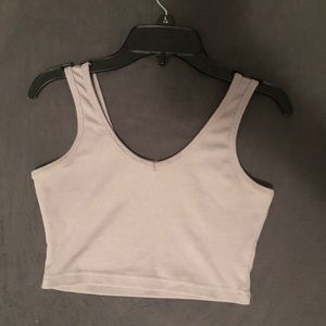 Gray Cropped Tank Top